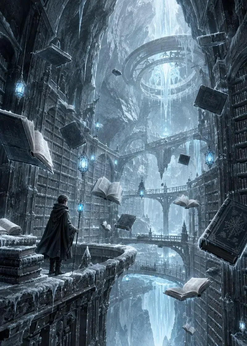 冷光图书馆封面，奇幻悬疑题材作品